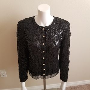 Escada Couture Black sequin shawl
